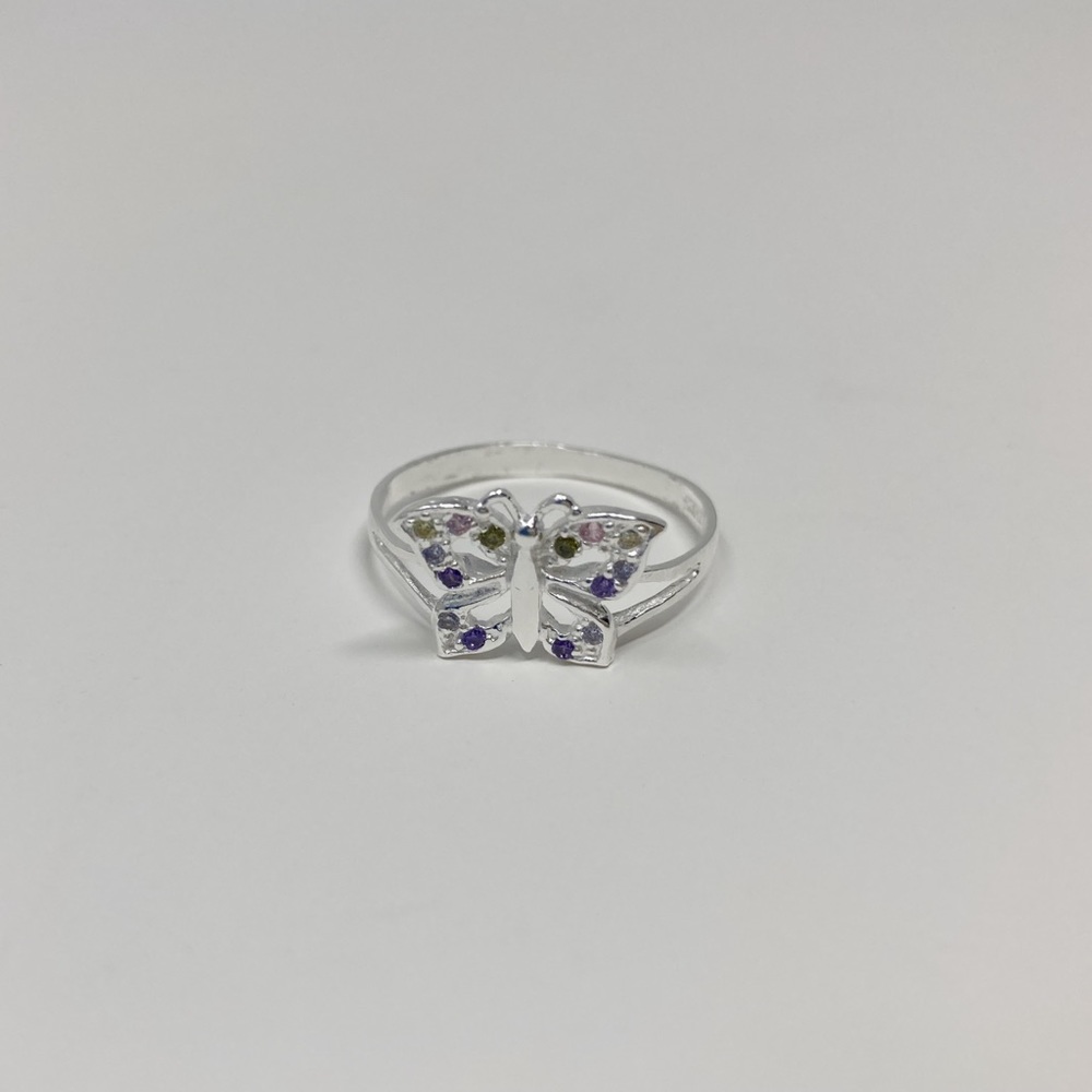 Small butterfly sterling silver ring 925 for women